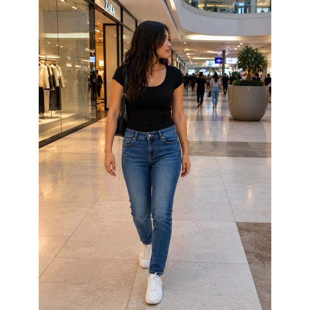 Zara Z1975 Low Rise Skinny Jeans Medium Wash Blue Denim Size 8 40